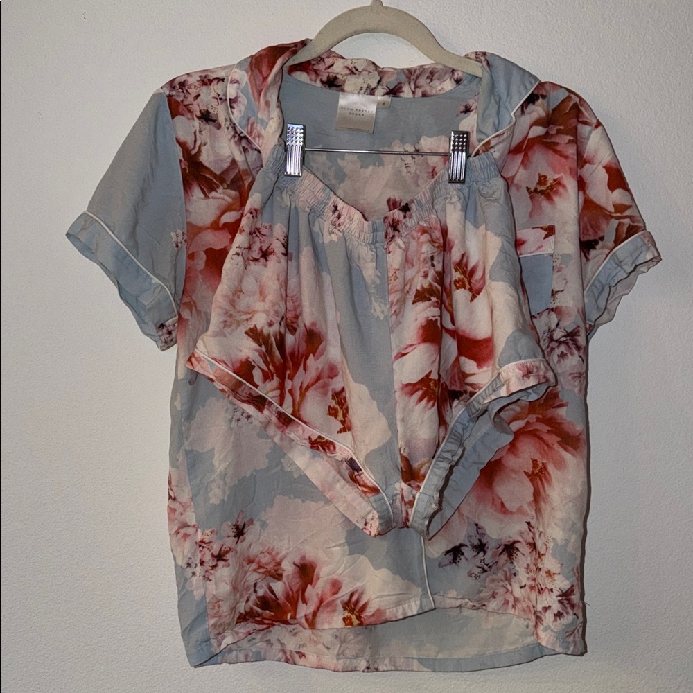 Anthropologie Floral Pajama Set